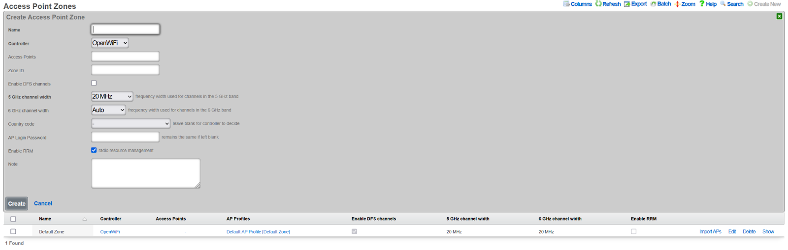 Access Point Zone Configuration