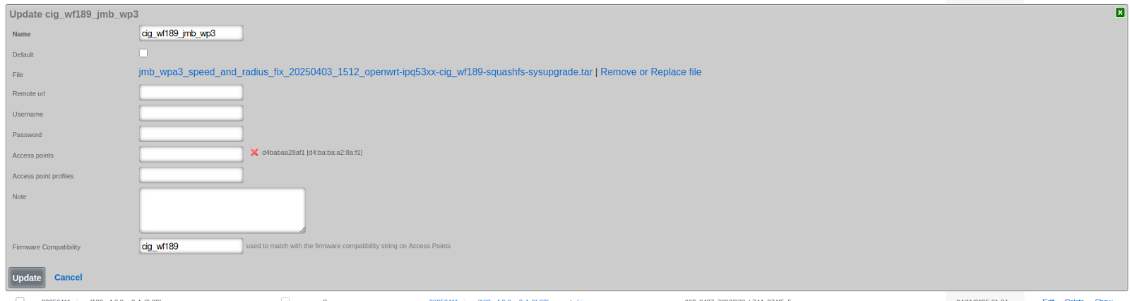 Device Firmware Assignment